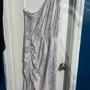 Elegant One-Shoulder Snake Print Dress